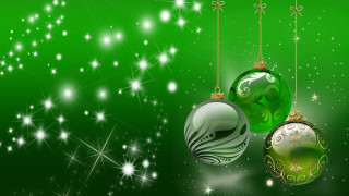 Christmas ornaments string green background - cloisonnism free wallpaper