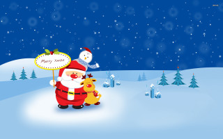 Santa claus sign reindeer snow - a snowman free wallpaper