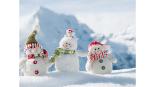 Three snowmen winter animals polar - a scarf free wallpaper for desktop