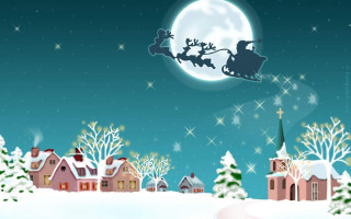 Santa claus sleigh snowy village 3 - a santa claus sleigh free wallpaper