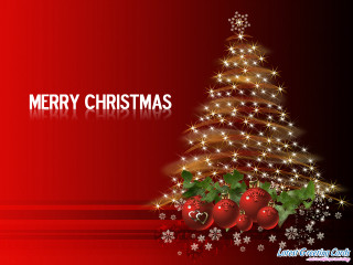 Christmas tree red ornaments lights - a merry christmas free wallpaper