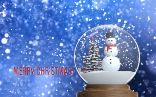 Snow globe snowman wooden stand - inside free wallpaper