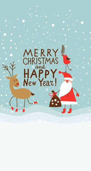 Christmas santa reindeer snow merry - a christmas card free wallpaper for mobile