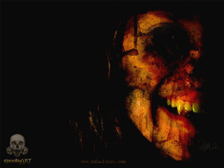 Creepy woman scary teeth yellow - scary free wallpaper for desktop
