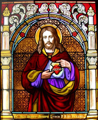 Stained glass window man heart - m free wallpaper for mobile