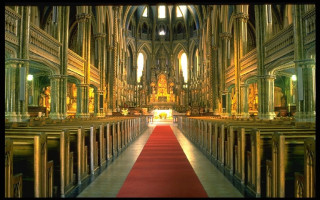 Cathedral red carpet gold pillars - a cathedral free wallpaper