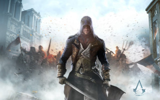 Man hooded outfit holding sword 3 - outfit holding free wallpaper