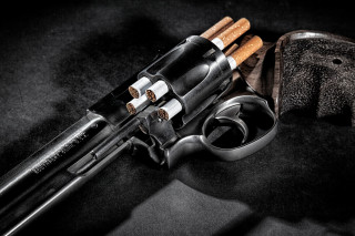 Gun revolvers hat gloves planet - a barrel free wallpaper