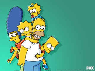 Simpsons family group green background - edi rama free wallpaper