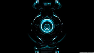 Futuristic blue black background circular - a white circle free wallpaper