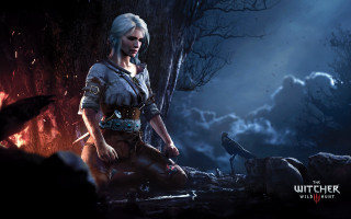 Woman woods knife wolf full - cedric peyravernay free wallpaper