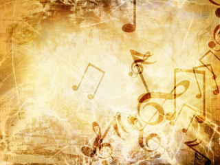 Grungy background musical notes symbols - musical free wallpaper for desktop
