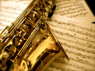 Saxophone sheet music musical notes - cinematic composition free wallpaper