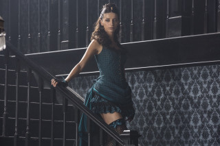 Woman dress staircase posing picture 2 - a stair case free wallpaper