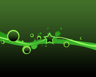 Green background stars bubbles pattern 2 - the bottom of the image free wallpaper for desktop