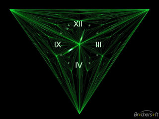 Green triangle numbers black background - golden ratio illustration free wallpaper for desktop