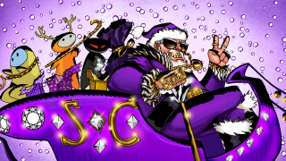 Cartoon group people purple car - a cartoon of a group free wallpaper