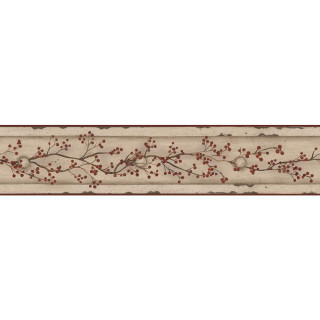 Beige red wallpaper border branch - a red border free wallpaper for tablet