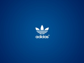 Blue background white adidas logo 5 - artist free wallpaper for desktop