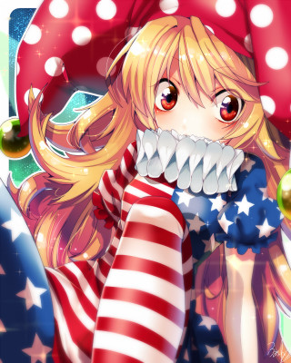 Girl big smile patriotic outfit - star and stripes free wallpaper