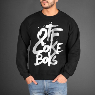 Man black sweatshirt white lettering - new objectivity free wallpaper for tablet