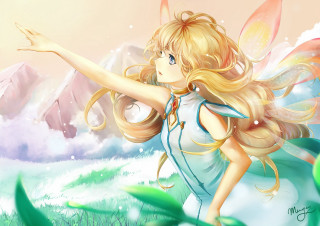 Girl blonde hair blue dress 2 - long blonde hair free wallpaper