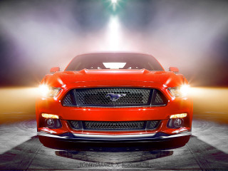 Red mustang car spotlight headlights - don arday free wallpaper