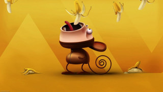 Cartoon character hat snail back - banana free wallpaper for desktop