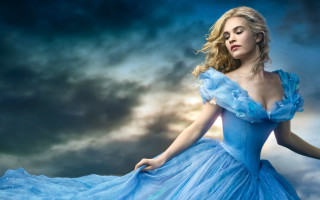 Woman blue dress standing clouds - edward george handel lucas free wallpaper