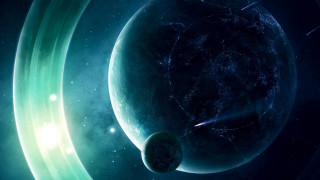 Space scene two planets bright - the planet free wallpaper