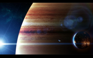 Bright planet light shining side - a planet free wallpaper for desktop