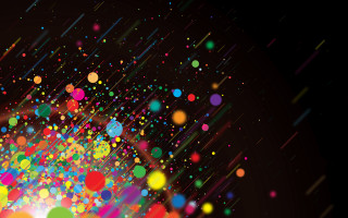 Colorful dots black background white 6 - a white light free wallpaper