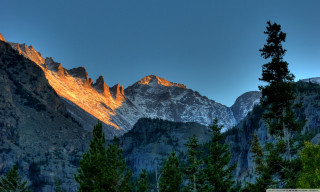 Mountain range trees blue sky 7 - cleve gray free wallpaper