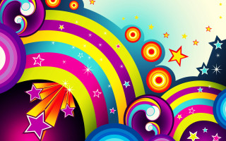 Colorful background stars rainbow sky - a rainbow background free wallpaper