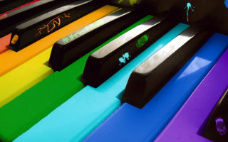 Piano colorful paint butterfly close - bryan organ free wallpaper