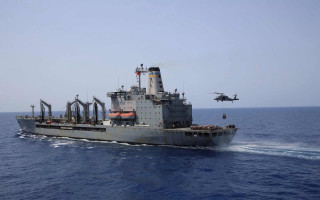 Large ship ocean helicopter flying 3 - antipodean free wallpaper