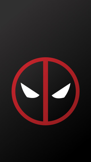 Deadpool logo eyes red circle - center free wallpaper for mobile