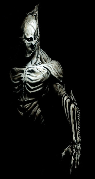 Skeleton head arms dark night - its hand free wallpaper for mobile
