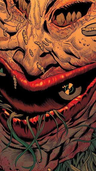 Creepy face closeup green red - a close up of a face free wallpaper