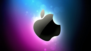 Apple logo colorful blurry background 3 - an apple logo free wallpaper