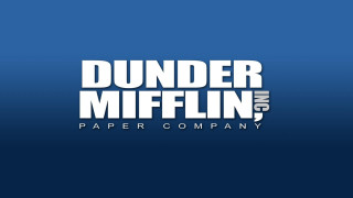 Blue background dunder mifflin white - a white logo free wallpaper for desktop