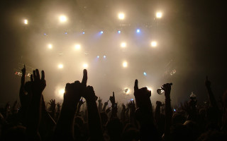 Concert crowd hands up stage - epsylon point free wallpaper for desktop