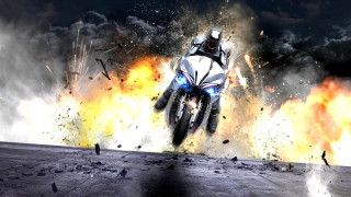 Motorcycle air fire person ground - a motorcycle free wallpaper