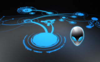 Blue alien hologram space art - alien free wallpaper for desktop