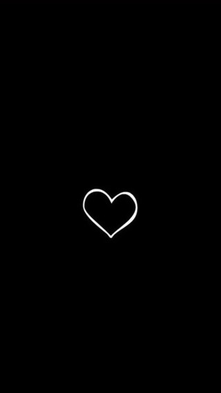 Heart black background white outline - love free wallpaper for mobile