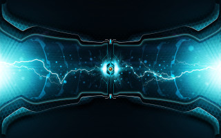 Futuristic background blue lightning black - cybernetic free wallpaper for desktop