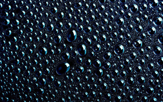 Water droplets blue background black - kinetic pointillism free wallpaper