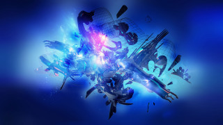 Futuristic city blue background graphic - cinema 4 d free wallpaper