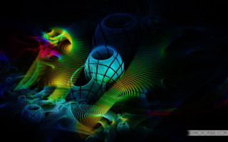 Vase colorful design black background - a colorful design free wallpaper