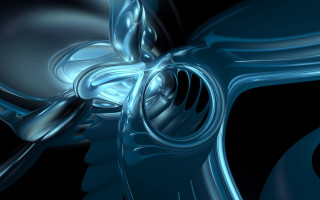 Blue black flower computer generated - image of a flower free wallpaper for desktop